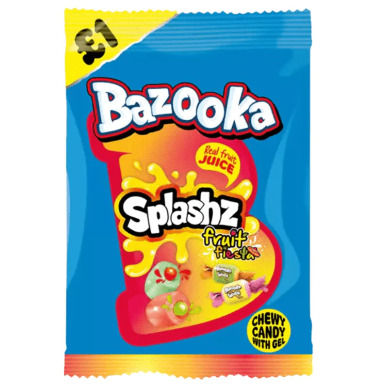 Bazooka Splashz Fruit Fiesta Peg Bag 120g PMP £1