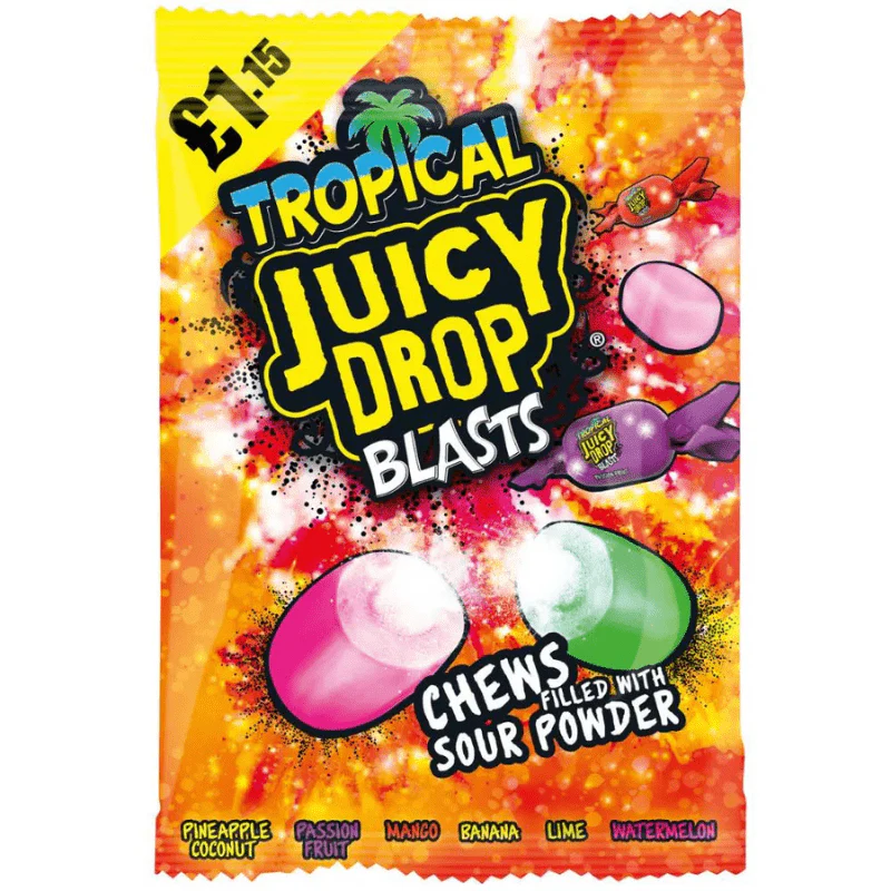 Bazooka Juicy Drop Blasts Tropical Peg Bag 120g PMP £1.15