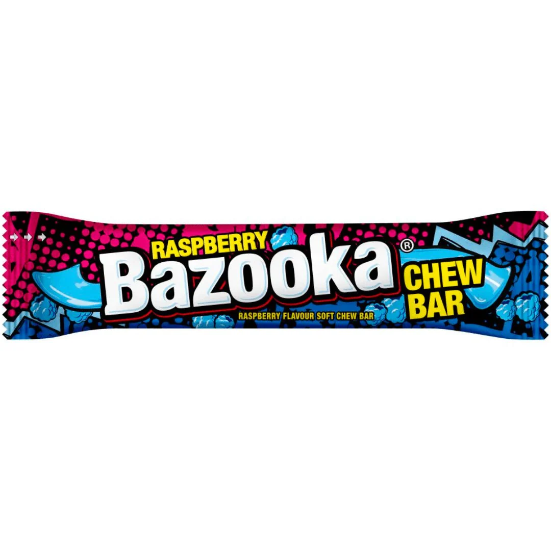 Bazooka Raspberry Chew Bar 14g (Box of 60) - Image 2