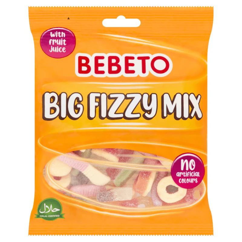 Bebeto Big Fizzy Mix Peg Bag 150g