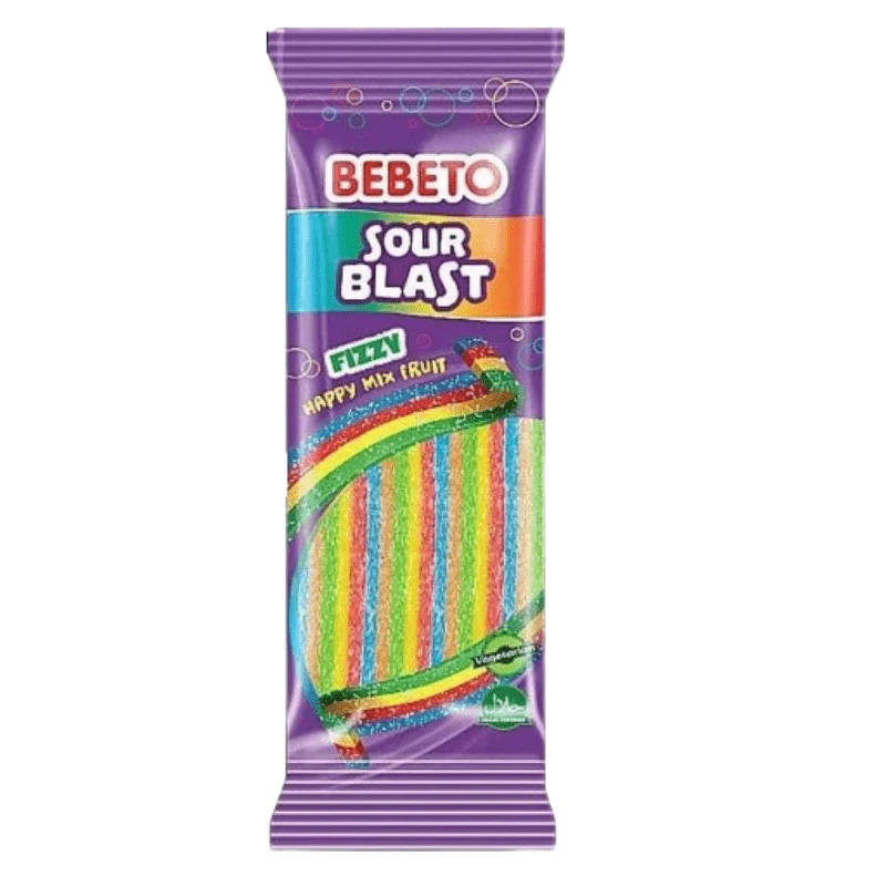 Bebeto Sour Blast Rainbow Belts Peg Bag 160g