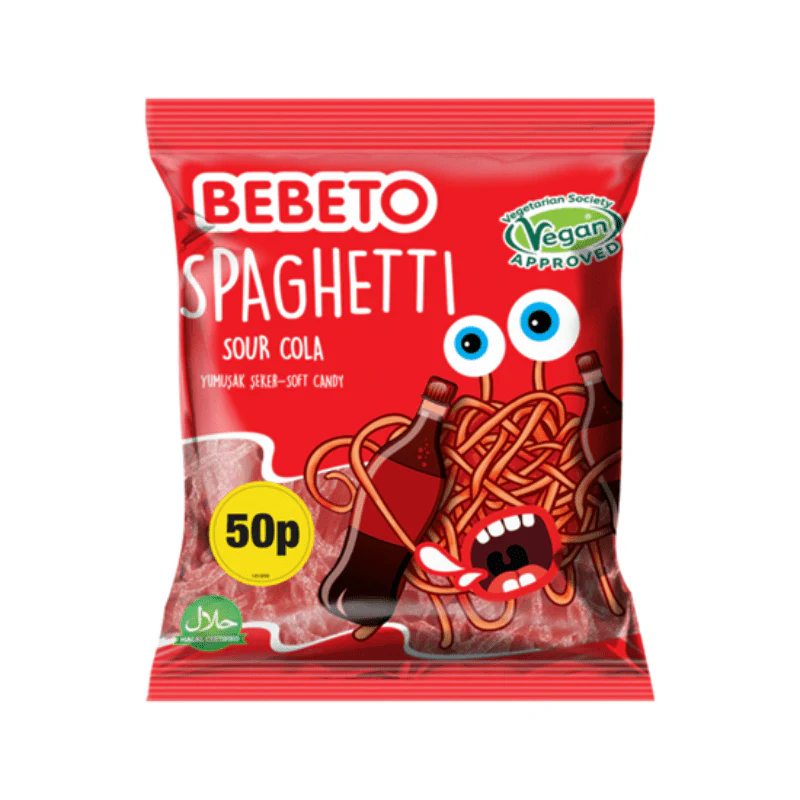 Bebeto Sour Cola Spaghetti Peg Bag 70g PMP 50p