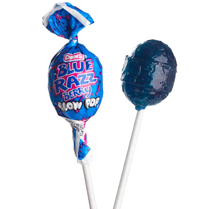 Blow Pop Blue Razz Lollipop 18g