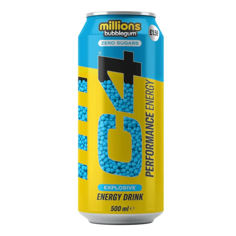 C4 Energy Millions Bubblegum Zero Sugar Can 500ml PMP £1.59