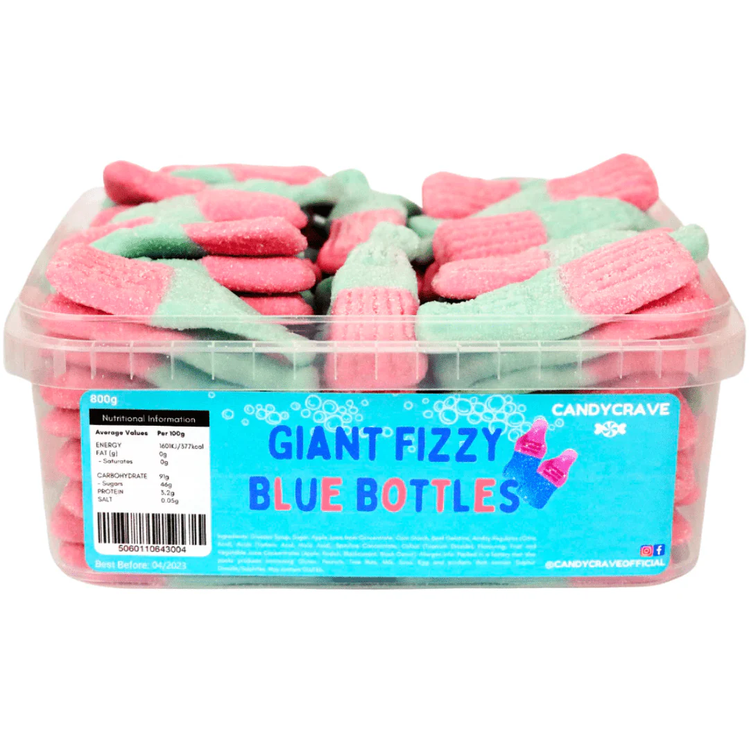 Candycrave Giant Fizzy Bubblegum Bottles Tub 600g