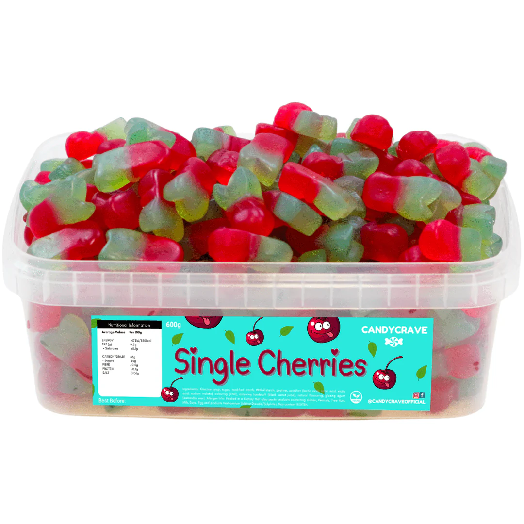 Candycrave Single Cherries Tub 600g