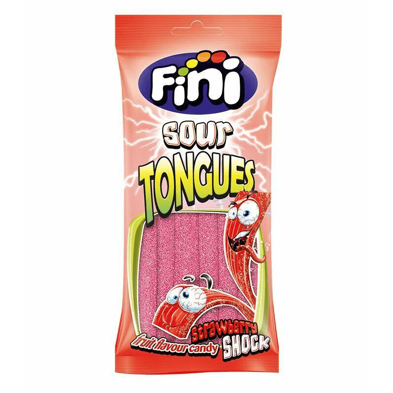 Fini Halal Jelly Strawberry Tongues Peg Bag 75g