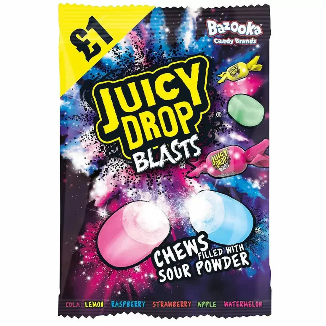Bazooka Juicy Drop Blasts Peg Bag 120g PMP £1