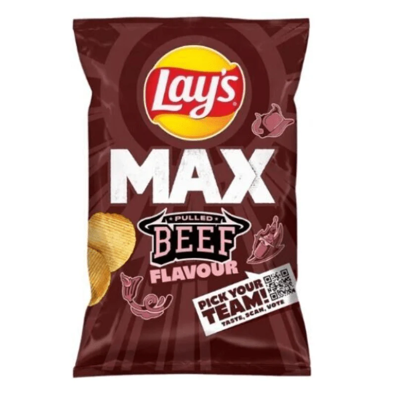 Lays Max Wavy Pulled Beef Crisps Bag 120g