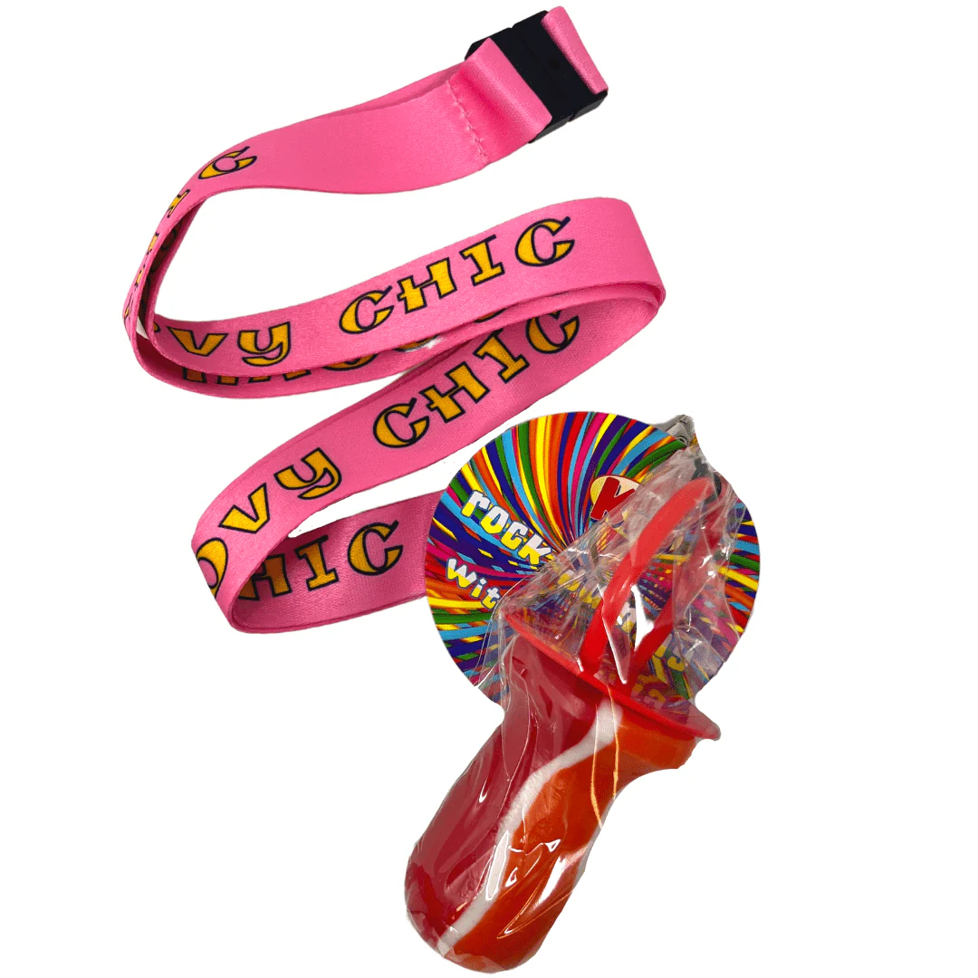 Kandy Kandy Rock Lollipop Lanyard Groovy Chick 60g