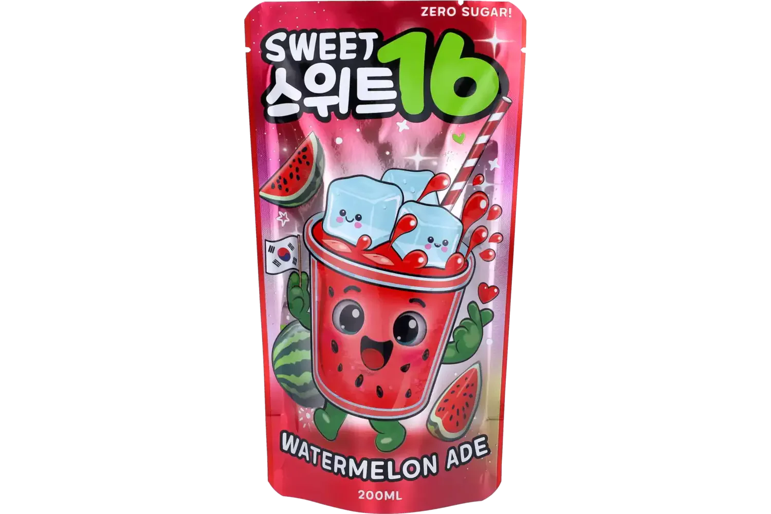Sweet16 Watermelon Ade Zero Sugar Pouch 200ml (KOREA)