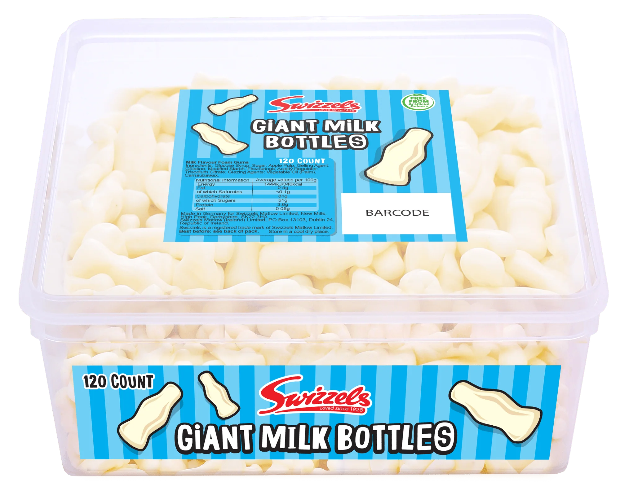 Swizzels Giant Milk Bottles Tub 576g