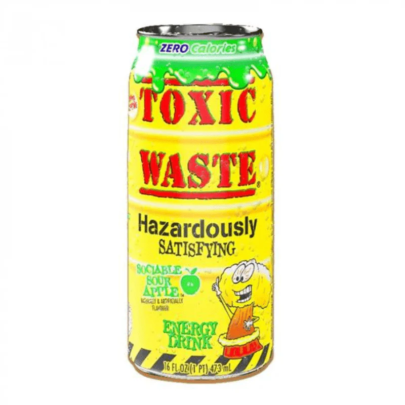 Toxic Waste Energy Drink Can Sour Apple Can 473ml