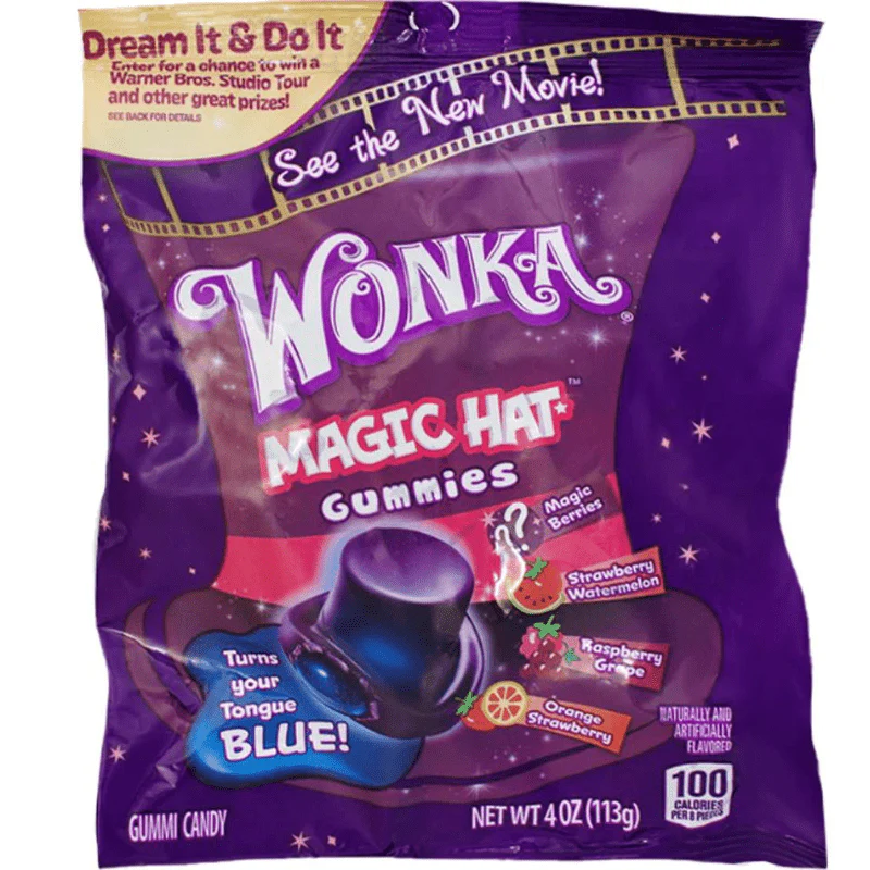 Wonka Magic Hats Gummies Peg Bag 113g